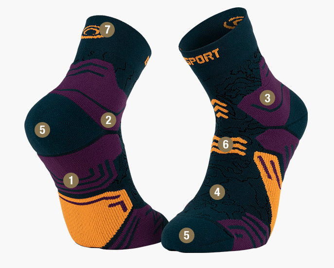 TREK GR green/orange sock